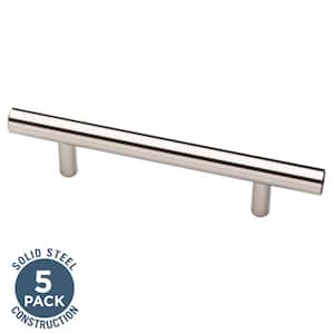 Franklin Brass with Antimicrobial Properties Modern Solid Bar Pulls in Stainless Steel, 5-1/16 in. (128 mm), (5-Pack)