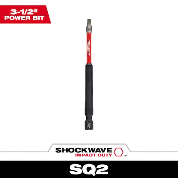 Milwaukee SHOCKWAVE Impact Duty 3-1/2 in. Square #2 Alloy Steel Screw Driver Bit (1-Pack)