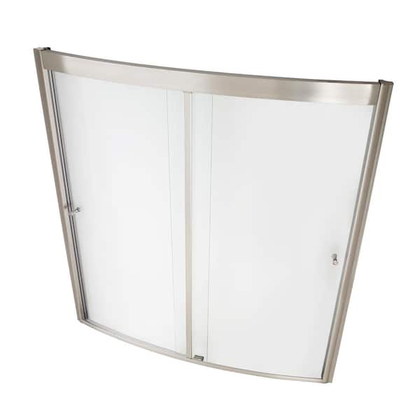 American Standard Ovation 60 in. x 58 in. Framed Sliding Tub/Shower Door in Satin Nickel