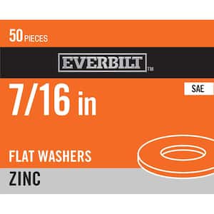 7/16 in. Zinc Flat Washer (50-Pack)
