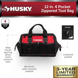 12 in. 4-Pocket Zippered Tool Bag (10-Pack)