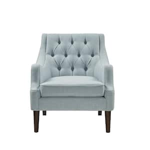 Elle Dusty Blue Button Tufted Accent Chair