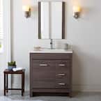 Warford 30 in. W x 19 in. D x 33 in. H Single Sink  Bath Vanity in Vintage Oak with White Cultured Marble Top