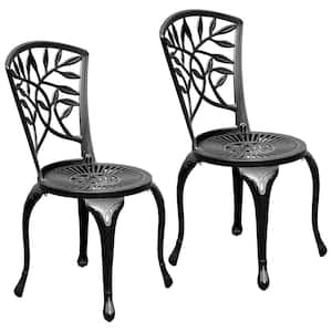 Outdoor Patio Dining Chairs Cast Aluminum Bistro Chairs Armchairs (2-Pack)