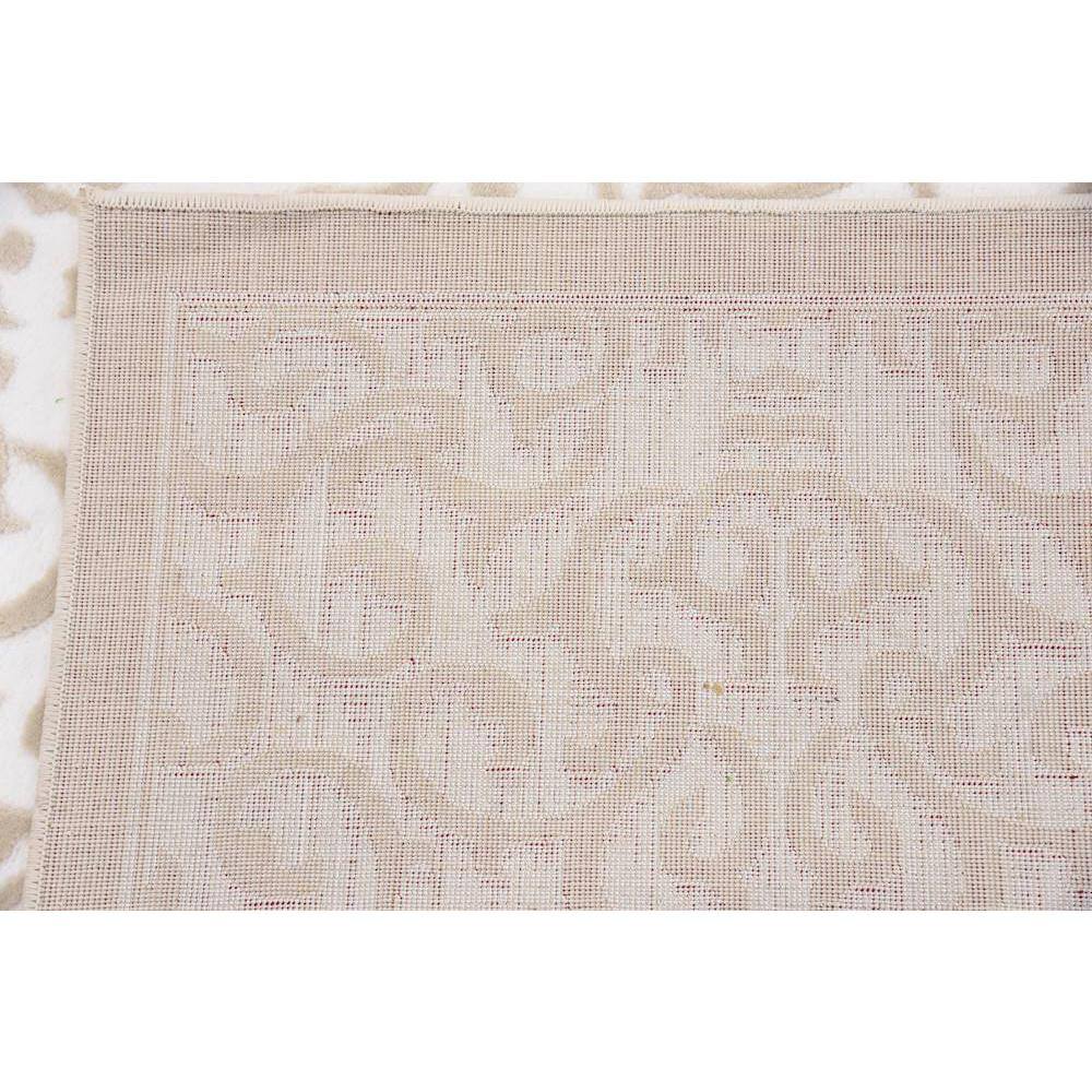 Elegant Snow White and Beige Floral Indoor Rug - 8' x 11'