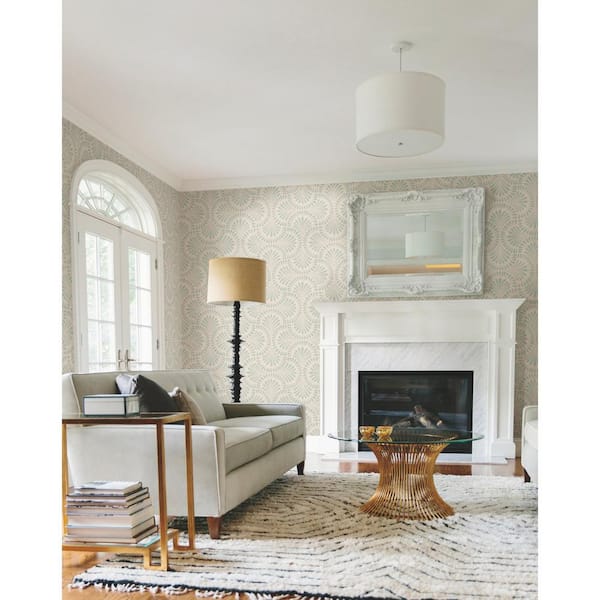Beige Metallic Cabaret Paper Unpasted Wallpaper (27 in. x 27 ft.)