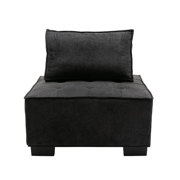 Unbranded 30 in. Black Polyester Lazy Side Chair