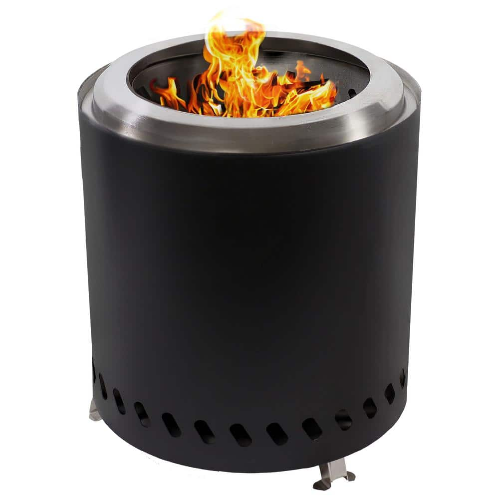 Sunnydaze Decor Stainless Steel Tabletop Smokeless Fire Pit - Black - 9 ...