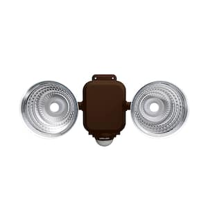 1000 Lumens Bronze Battery-Powered Dual Motion Sensing Outdoor Integrated LED IP44 Flood and Security Light