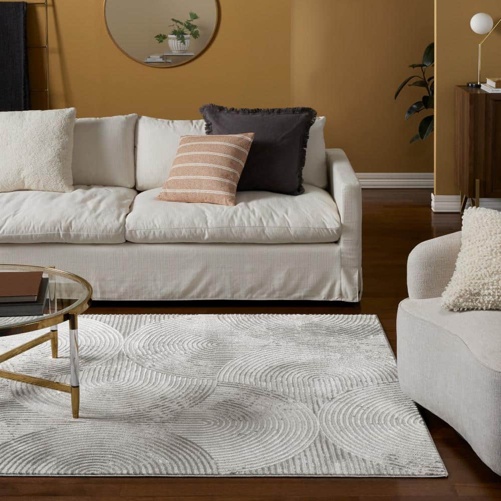 Luxe Maya Soft Arches Ivory Greige 8 ft. x 10 ft. Area Rug - thumbnail 2