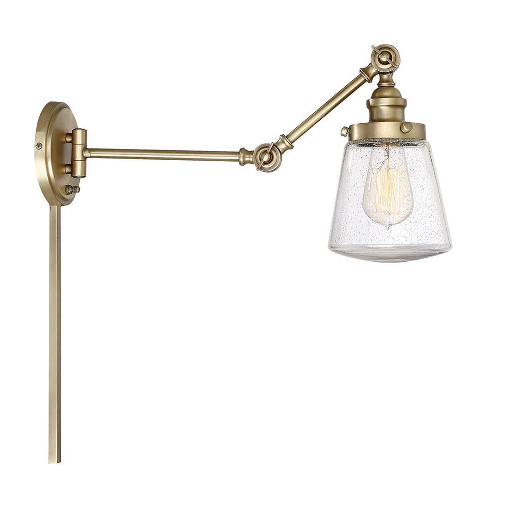 Natural Brass Dimmable Direct Wired Electric Wall Sconce
