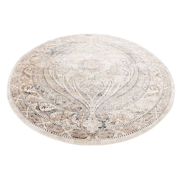 Unique Loom Wilson Chateau Area Rug (8' x 8' Round - Beige)