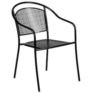 Metal Outdoor Dining Chair in Black