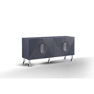Quentin Gray Cabinet with Silver Acrylic Accents