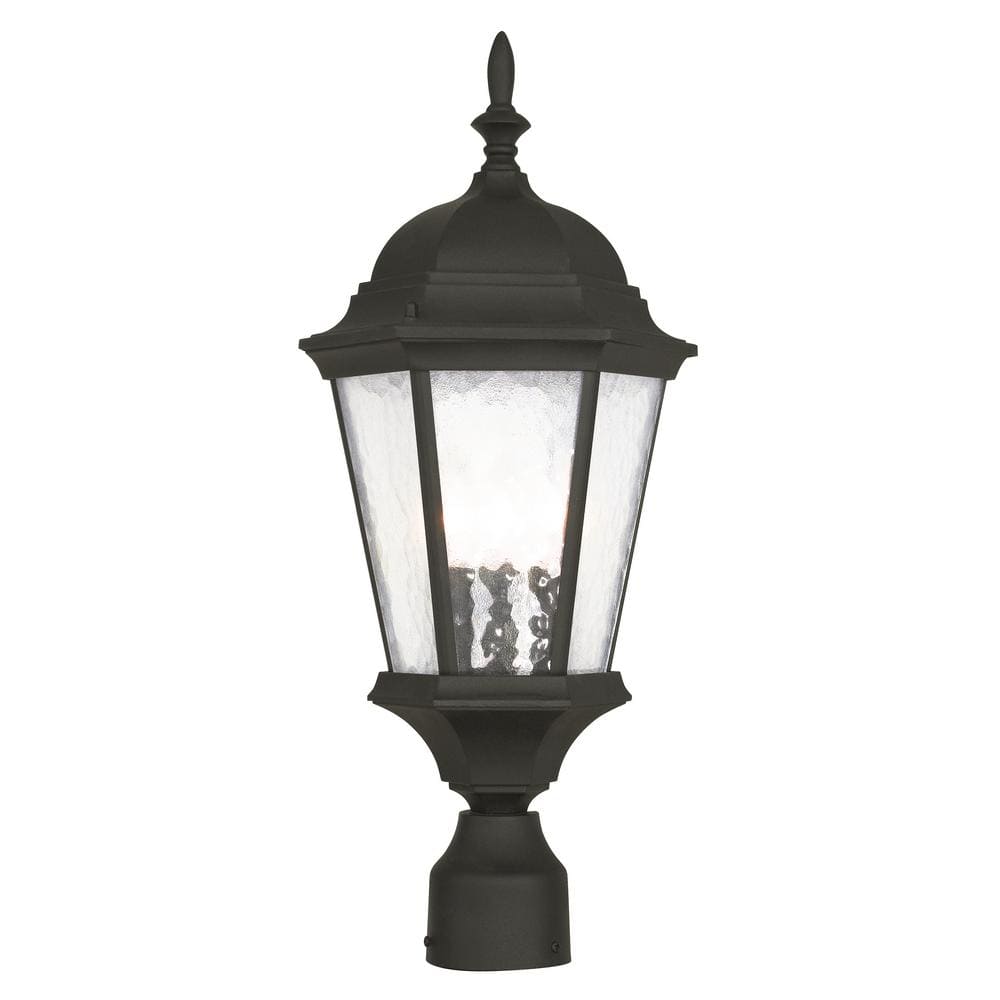 Livex Lighting Hamilton Light Textured Black Outdoor Post Top Lantern  75468-14 The Home Depot