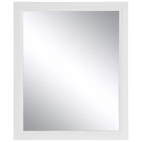 Home Decorators Collection Stratfield 26 in. W x 31 in. H Rectangular Wood Framed Wall Bathroom Vanity Mirror in White