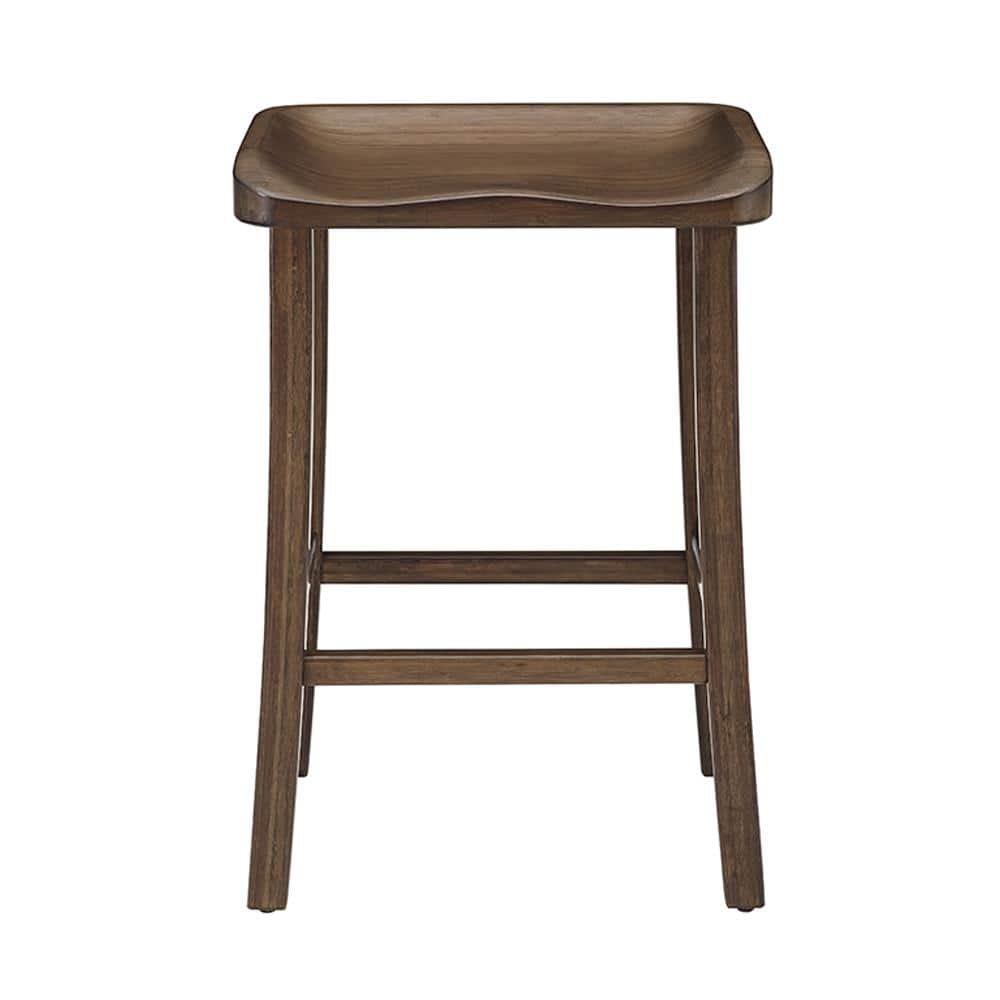 Elegant Black Walnut Backless Counter Stool, 18"x26"