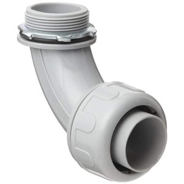 HYDROMAXX (50-Pack) 1 in. Dia Liquid Tight Non Metallic Electrical PVC Conduit 90-Degree Angle Fitting Connector