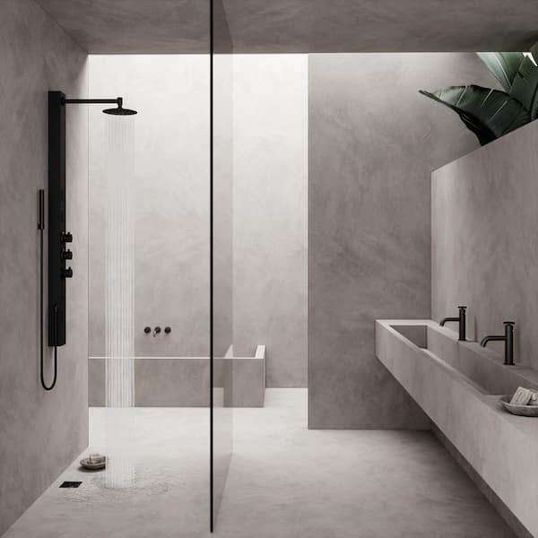 Elan 4 in. Square Shower Drain in Matte Black