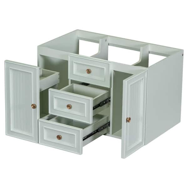 Unbranded 29.3 in. W x 17.9 in. D x 18 in. H Bathroom Green Linen Cabinet
