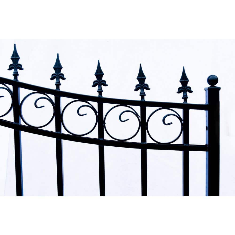 Prague Style Black Steel 14' Sliding Driveway Gate