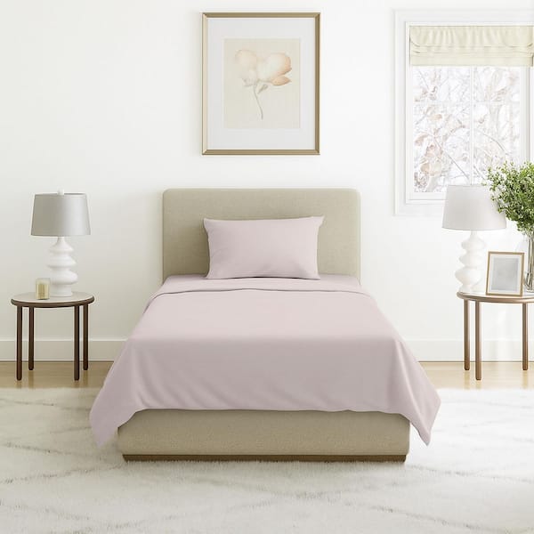 Lavish Home 3-Piece Bone Solid 75 Thread Count Polyester Twin Sheet Set