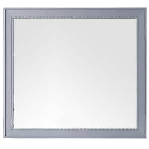 Bristol 44 in.W x 40 in. H Large Framed Rectangular Wall Mount Bathroom Vanity Mirror in Silver Gray