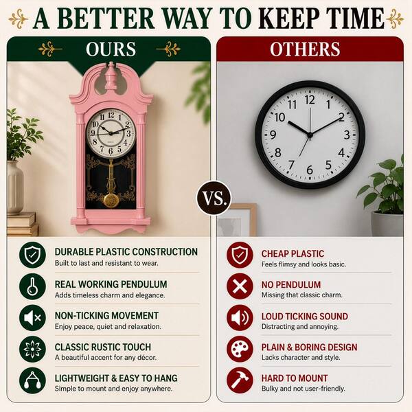 CLOCKSWISE Clockwise 20 in. Vintage-Inspired Plastic Grandfather