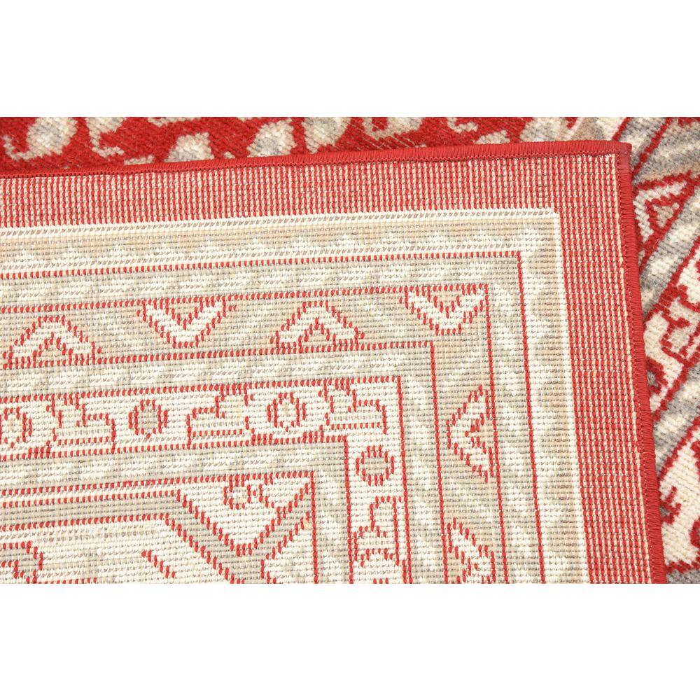 Red and Ivory Braided Synthetic 6' x 9' Rectangular Area Rug