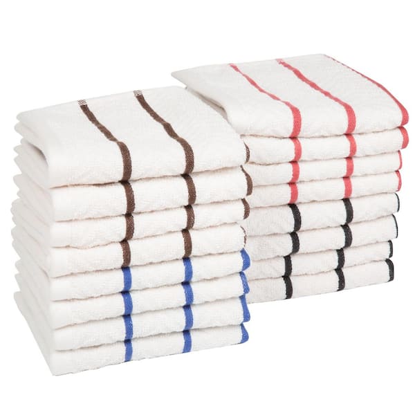 24-Pack:100% Cotton Absorbent Kitchen Washcloth Towel Set Oversized Dish Cloths