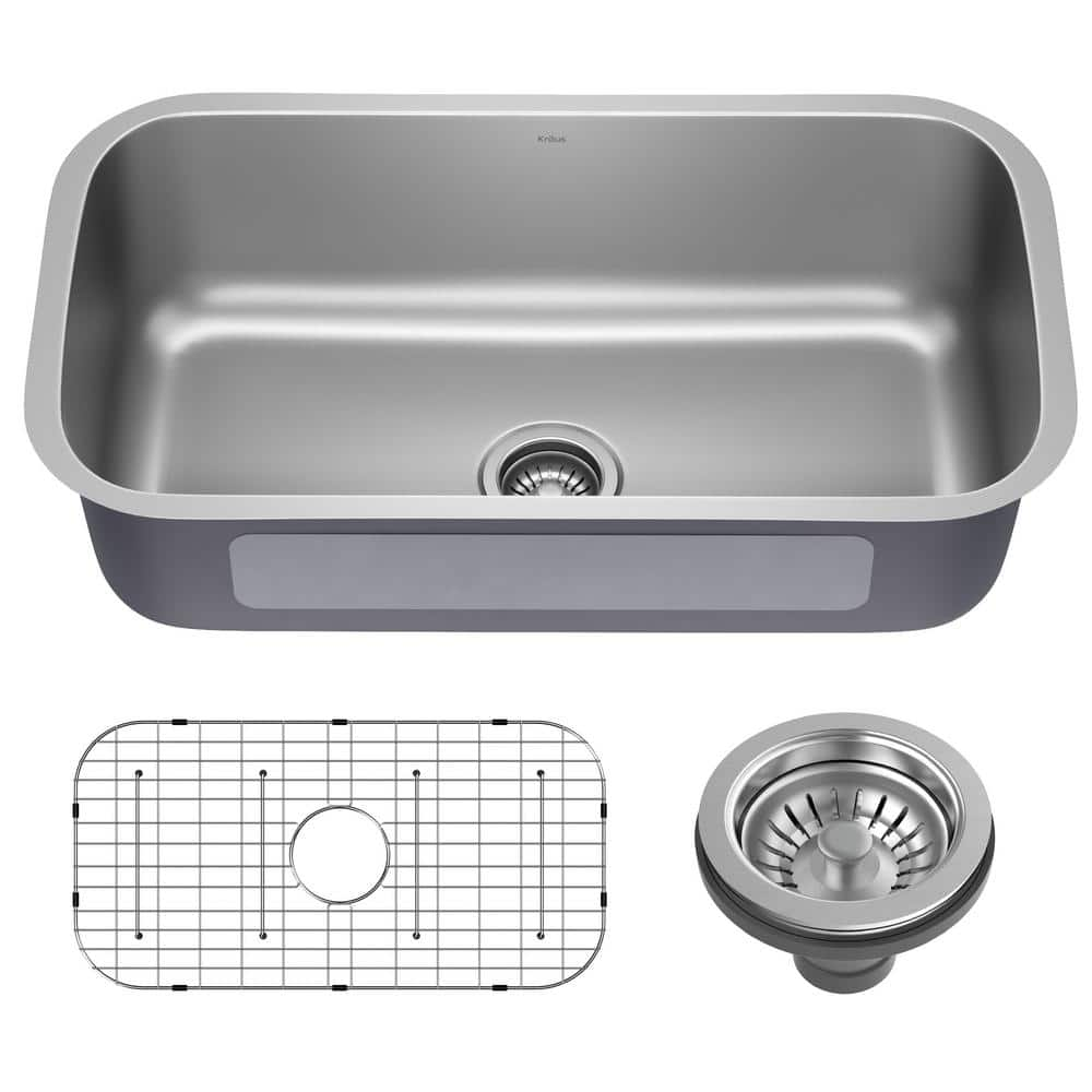 KRAUS Premier 32 in. Undermount 18-Gauge Single Bowl Stainless Steel Kitchen Sink