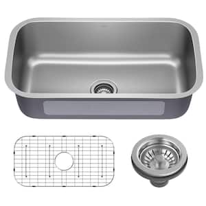 Premier 32 in. Undermount 18-Gauge Single Bowl Stainless Steel Kitchen Sink