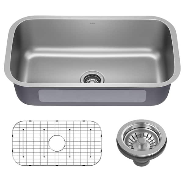 Premier 32 in. Undermount 18-Gauge Single Bowl Stainless Steel Kitchen Sink