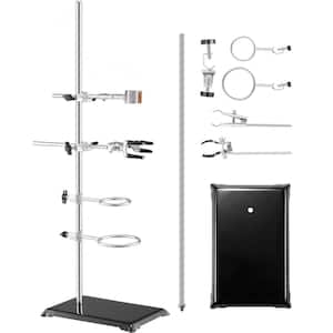 Lab Stand Support, Laboratory Retort Stand 2 Sets, Steel Lab Stand 23.6 in. Rod and 8.3 in. x 5.5 in. Cast Iron Base