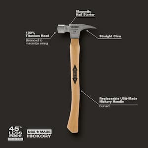 16 oz. Titanium Smooth Face Hammer with 18 in. Curved Hickory Handle