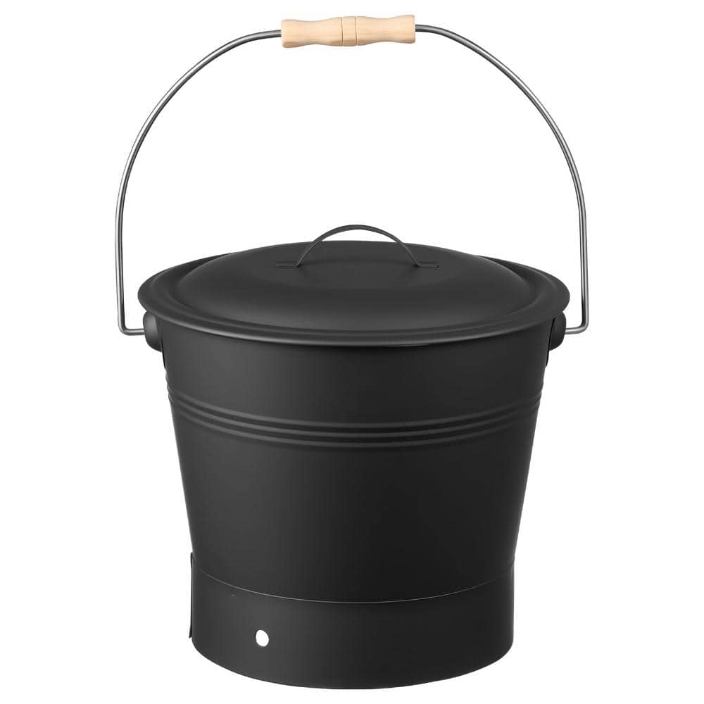 Ash Bucket 2.6 Gal. 4-Piece Set with Lid Shovel Broom Gloves, Carbon Steel Fireplace Ash Can, Indoor Outdoor Fire Pit price history on PriceWatchPro