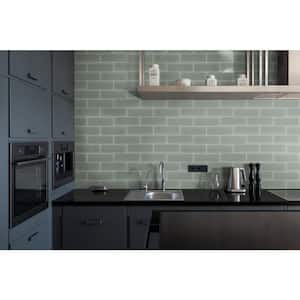Prudent Spring Subway 4 in. x 11.75 in. Glossy Glass Wall Tile (0.33 sq. ft./Each)