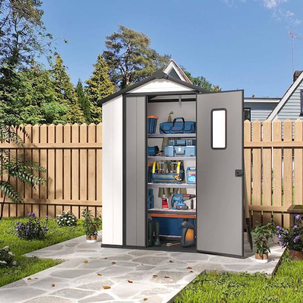 5 ft. W x 3 ft. D Outdoor Storage Resin Garden Shed for Backyard Outdoor (14.5 sq. ft. )