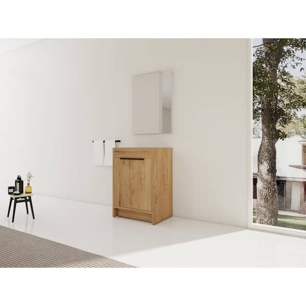 Calista Modern 23.23 in. Freestanding Bath Vanity Cabinet without Top in Imitative Oak with Adjustable Shelf