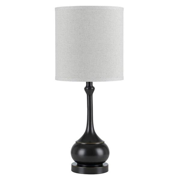 HomeRoots 24.5 in. Bronze Standard Light Bulb Bedside Table Lamp