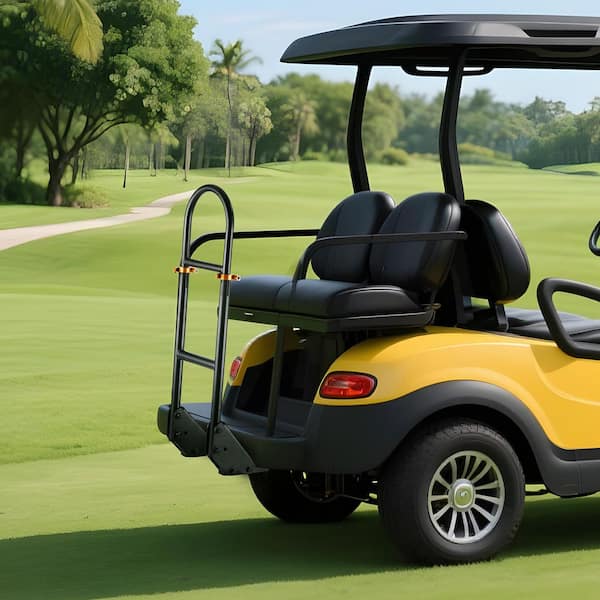 Golf Cart Grab Bar 17.7 x 9.3 x 35.6 In., Fits Most Carts with Metal Footplates, 27.5 to 33.5 In. Adjustable Steel Bar