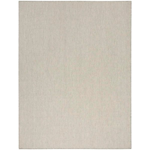 Courtyard Ivory/Silver 10 ft. x 14 ft. All-over design Contemporary Indoor/Outdoor Area Rug