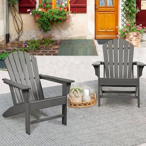 Classic Gray Composite of Adirondack Chair (Set of 2)
