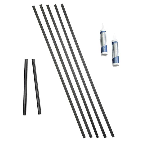 Fasade Matte Black 47 in. Vinyl Backsplash Accessory Kit