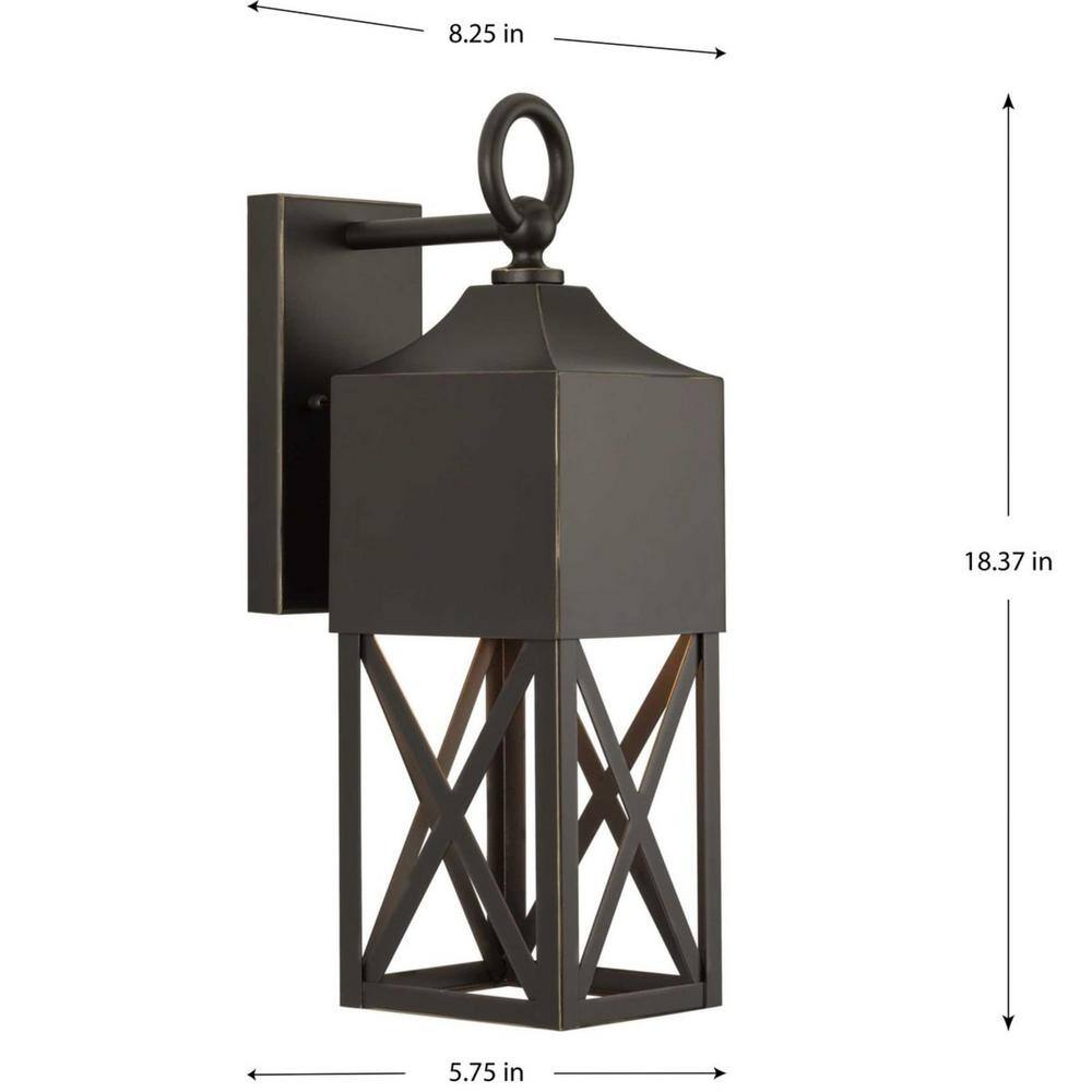 Antique Bronze and Black Geometric Lantern Sconce