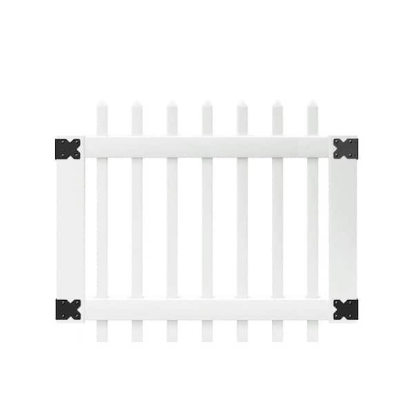 Veranda 3-1/2 ft. W x 3 ft. H White Vinyl Chelsea Spaced Picket Fence Gate