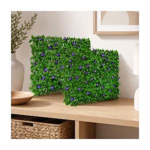 Expandable 1 in. Faux Ivy Fence Privacy Screen Artificial Leaf Hedge Panel Green Decorative Outdoor Single Sided
