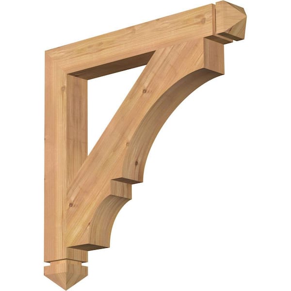 Ekena Millwork 3.5 in. x 28 in. x 28 in. Western Red Cedar Balboa Arts and Crafts Smooth Bracket