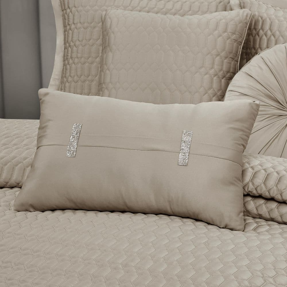 Pebble Satin Quilted Boudoir Decorative Throw Pillow