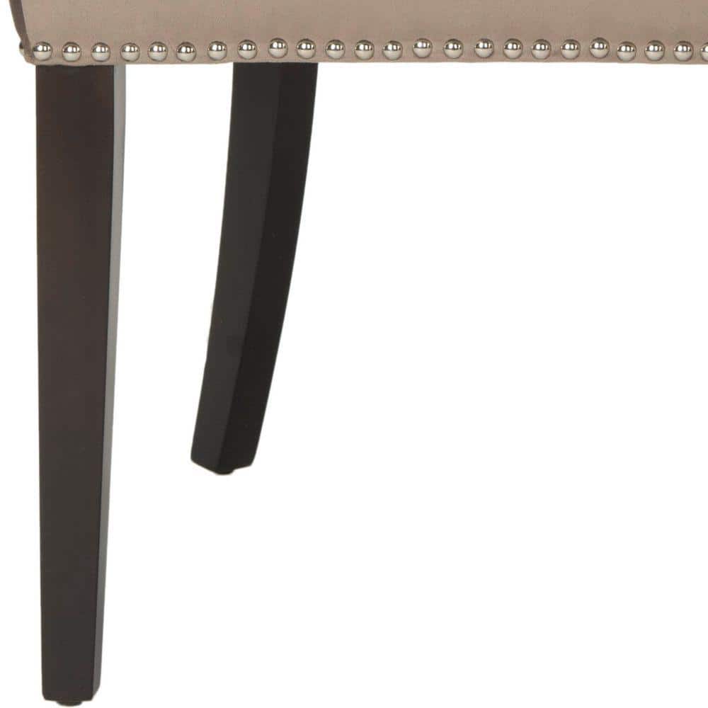 Transitional Gray Velvet Upholstered Side Chair with Birch Legs